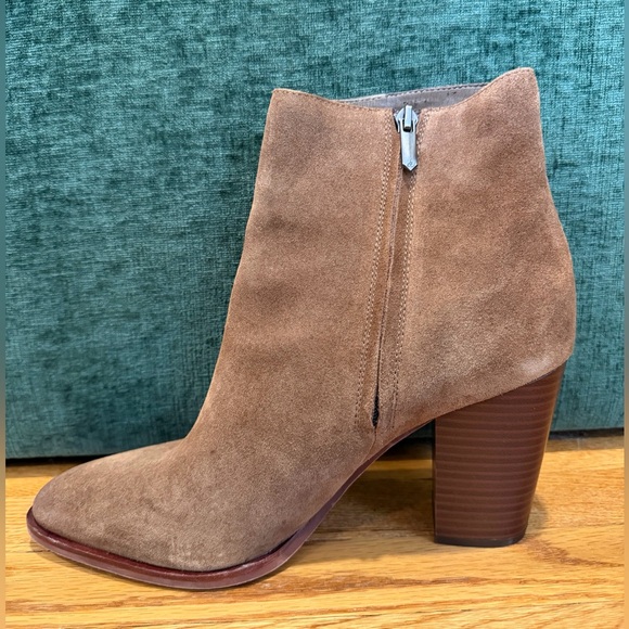 Sam Edelman Blake Brown Suede Ankle Boots Block Heel Size 10 - Picture 6 of 10